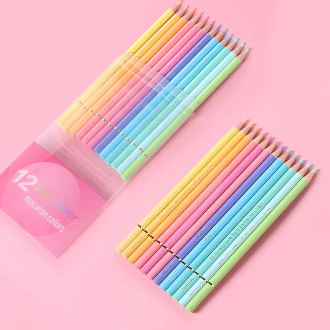 Vibrant Pastel Pencil Colours - Pack of 12 for Artistic Delight
