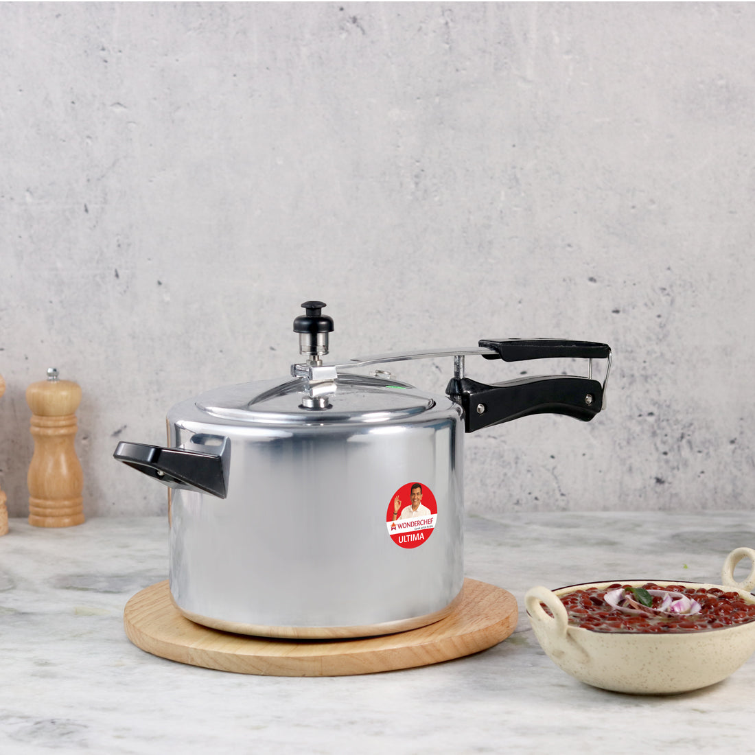 Ultima Induction Base 6.5L Aluminium Pressure Cooker With inner Lid