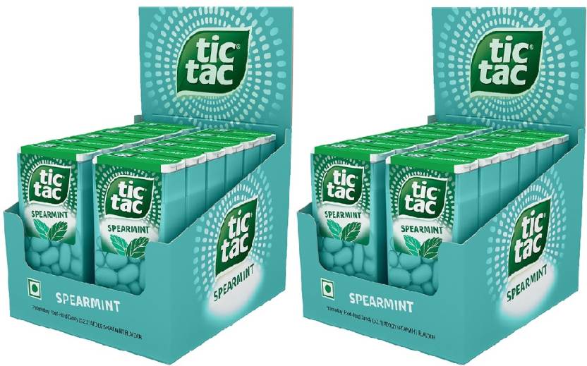 2x Tic Tac Spearmint Pack of 2 Spearmint Candy - Pack of 2 (156 g each)