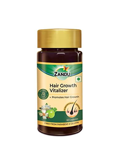 Zandu Hair Growth Vitalizer–A Formulation Prepared With Selected Herbs To Take Care of Your Hair|Useful In Nourishing Hair & Scalp (60 Capsules)