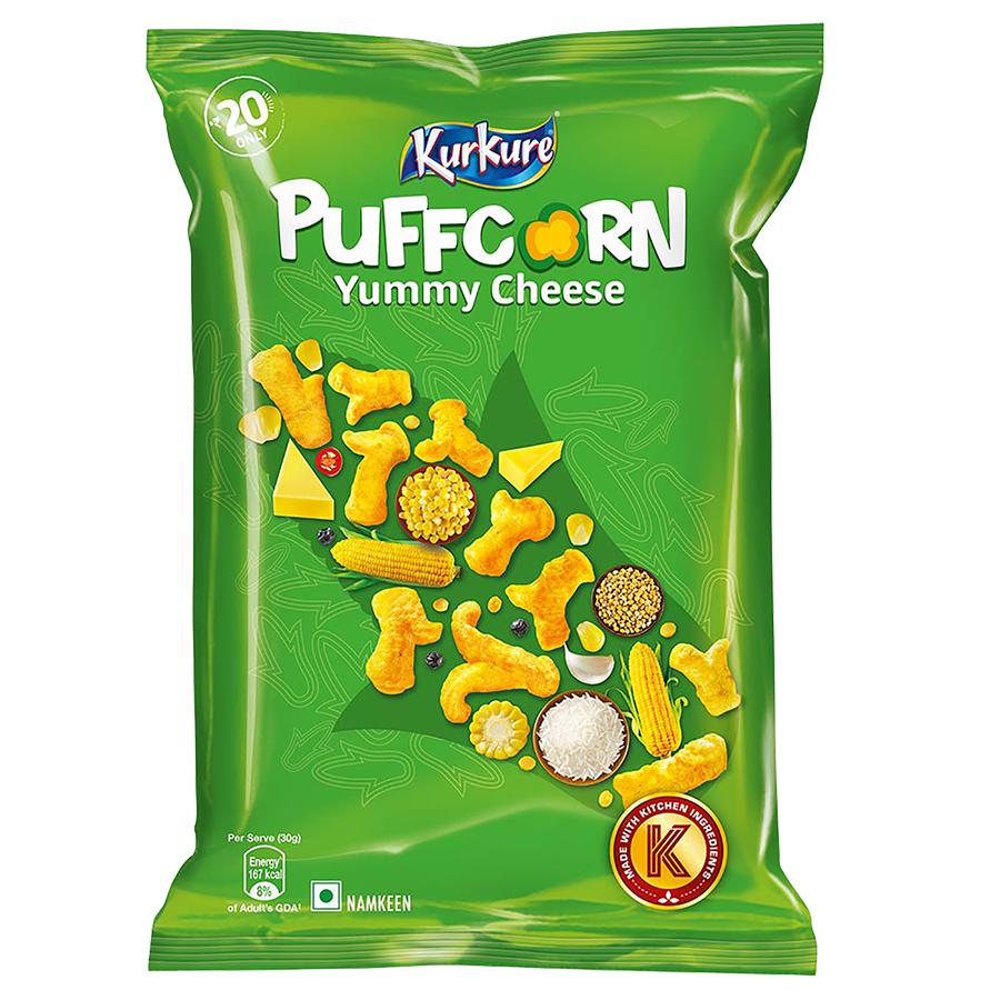 50x Kurkure Namkeen - Puffcorn, Yummy Cheese, 55 g each (Pack of 50)