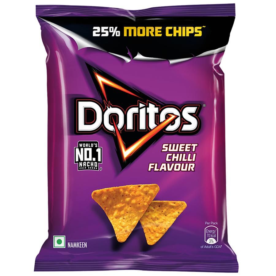 50x Doritos - Sweet Chilli Flavour, Crunchy, Pack of 50 (25g each)