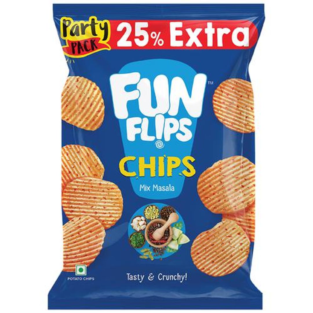 50x Fun Flips Potato Chips - Mix Masala, 52 g each (Pack of 50)