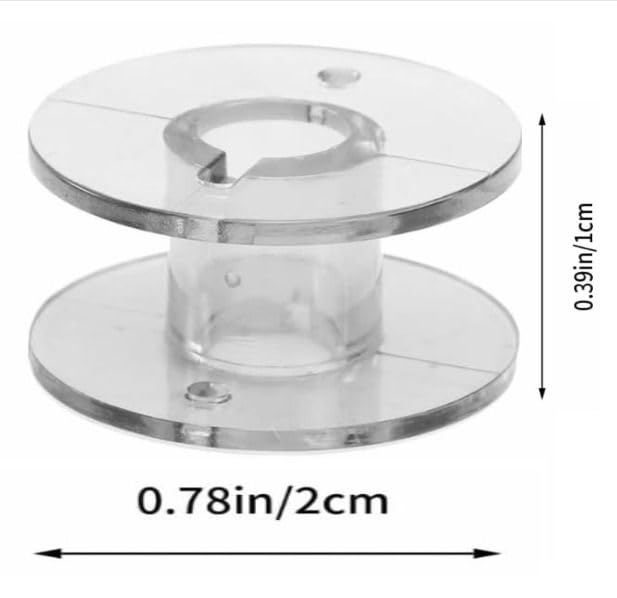 Zenith 10 Plastic Transparent Bobbins + 1 Bobbin Case for Any Automatic Sewing Machines (Singer/Usha/Brother)