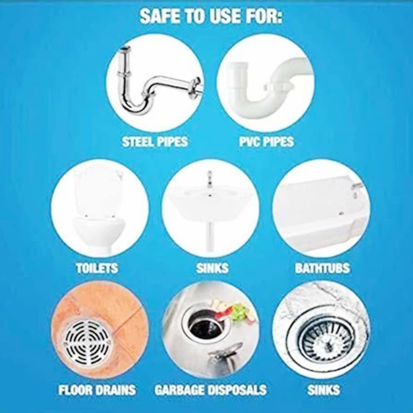 CASTER Drainex Drain Cleaner Powder Removes Blockages in Pipes, Sinks And Septic Tanks (50 Gram) - Pack Of 14