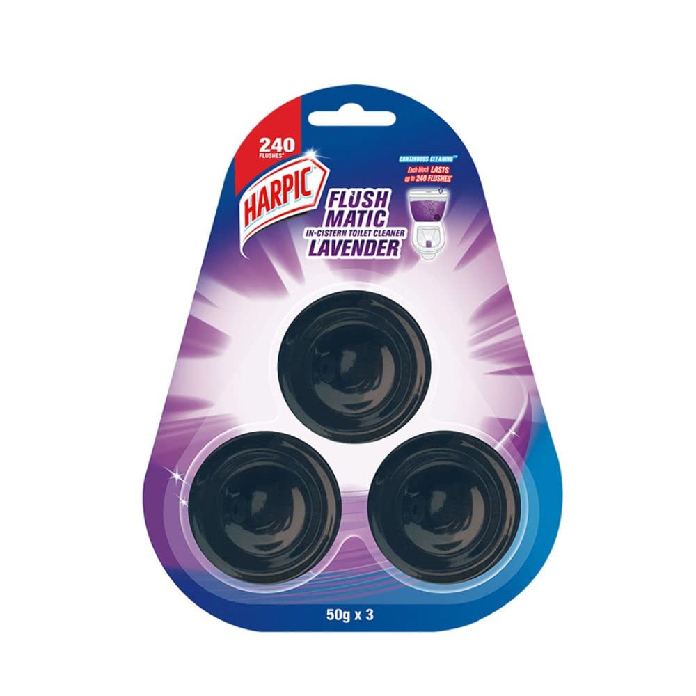 Harpic Flushmatic In-Cistern Toilet Cleaner Blocks, Lavender - 150 g & Harpic Drain Xpert Drain Cleaner Powder (50g x 8) | Effective Sink Cleaner, Drain Blockage Remover, Drain Pipe Cleaner