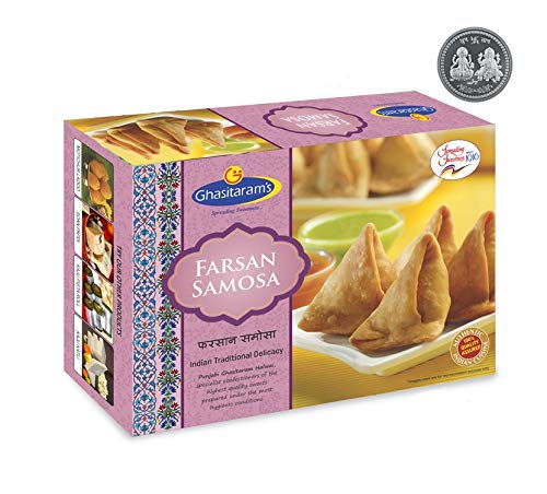 3x GHASITARAM'S Farsan Samosa With Free Silver Plated Coin, 300 gm each - Pack of 3