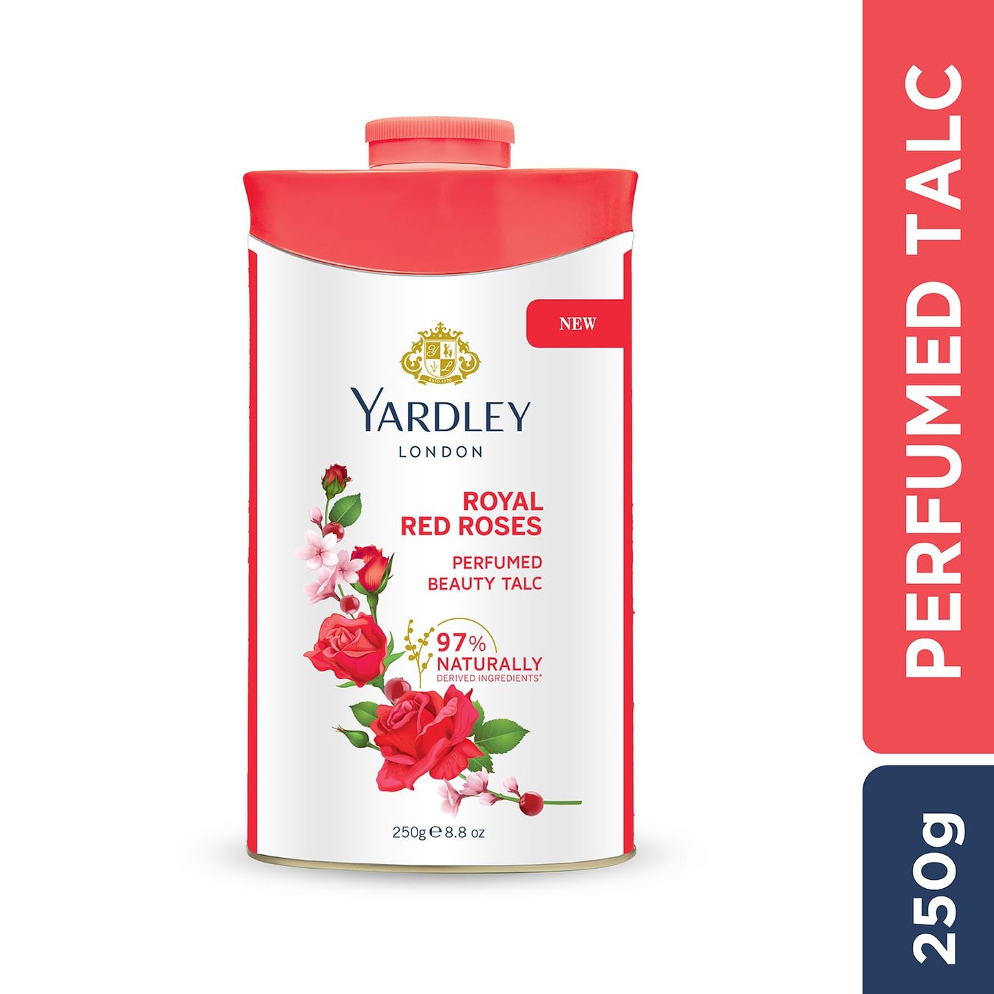 4x Yardley London Royal Red Roses Perfumed Talc| Fragrant Beauty Talc for Women| Smooth Texture| 250g - Pack of 4