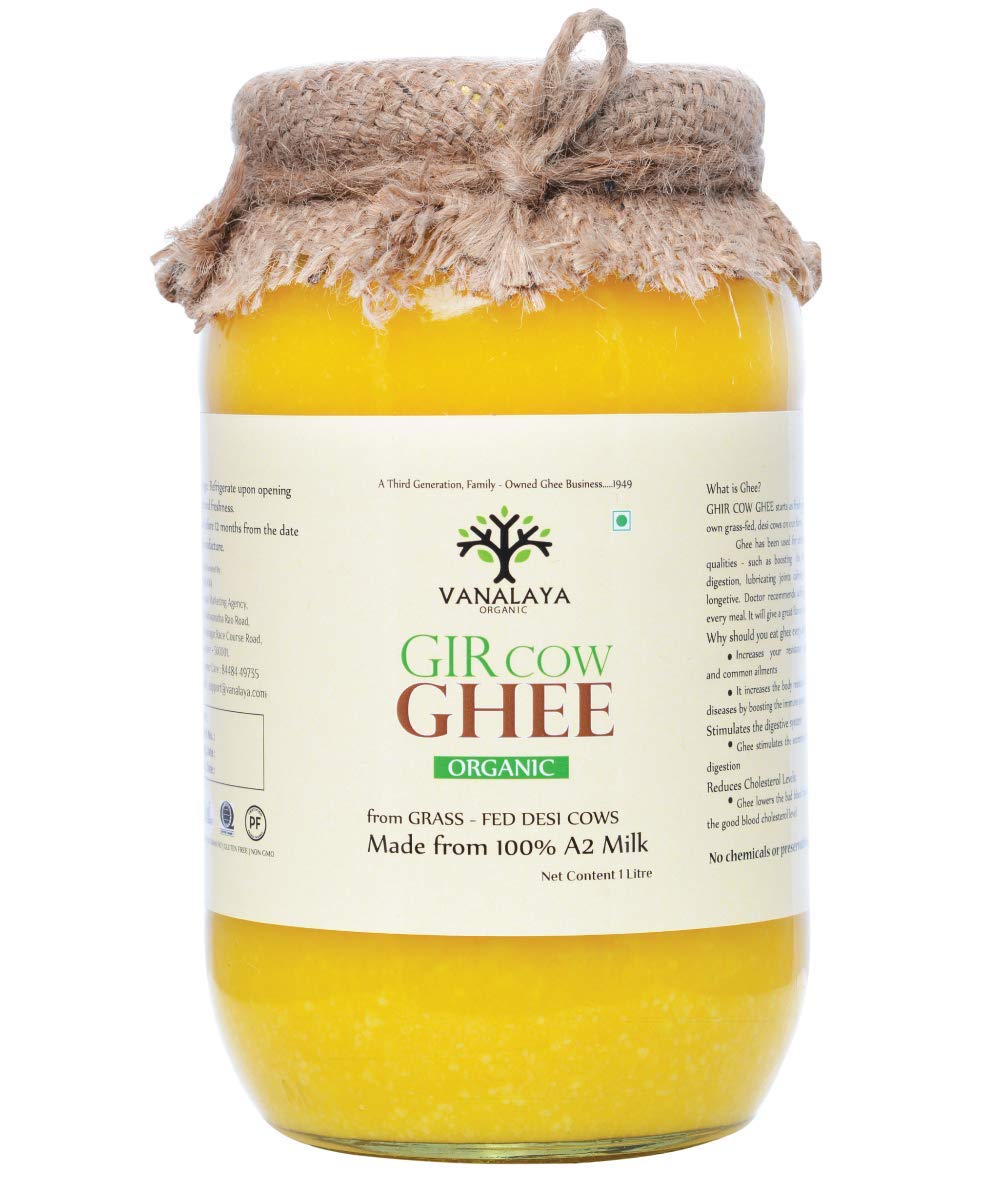 Vanalaya Organic A2 Desi Gir Cow ghee from A2 Milk - 1L