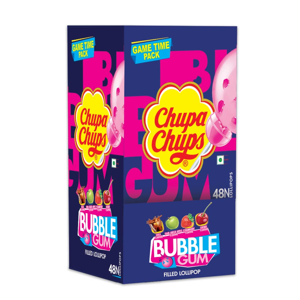 48x Chupa Chups Gum Filled Lollipop Game - Pack of 48