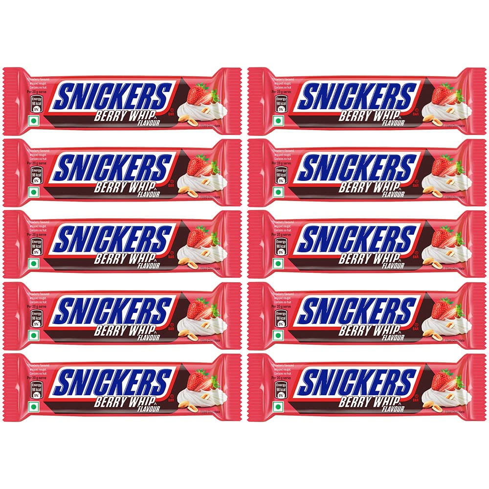 15x Snickers Berry Whip Chocolate Bar - 40g (Pack of 15)