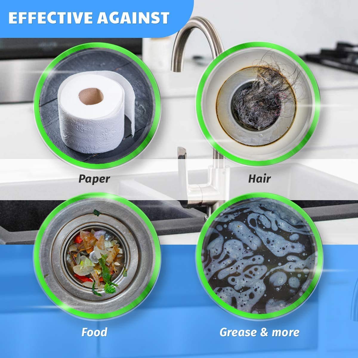 MMR Making Marvelous Drain-Insta All Pipe Safe Express Drain Cleaner powder Clear Clogged Sinks & Pipes (50gm, Pack Of 10)