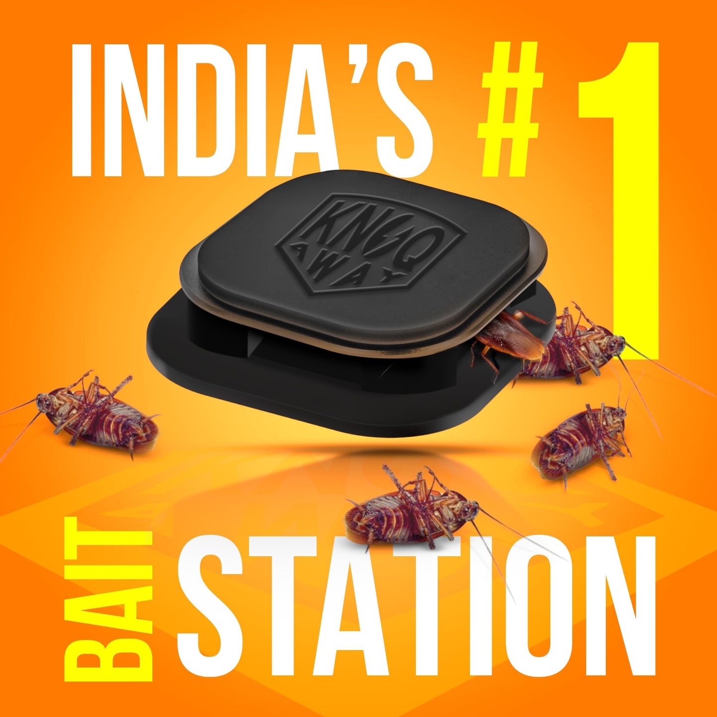 KNOQ AWAY Cockroach Bait, Alternative to Anti Roach Gel, Cockroach Paste, Cockroach Gel, Cockroach Pellet/Powder & Cockroach Spray. Cockroach Repellant for Home,Kitchen, & Hotels (Pack of 6 Baits)