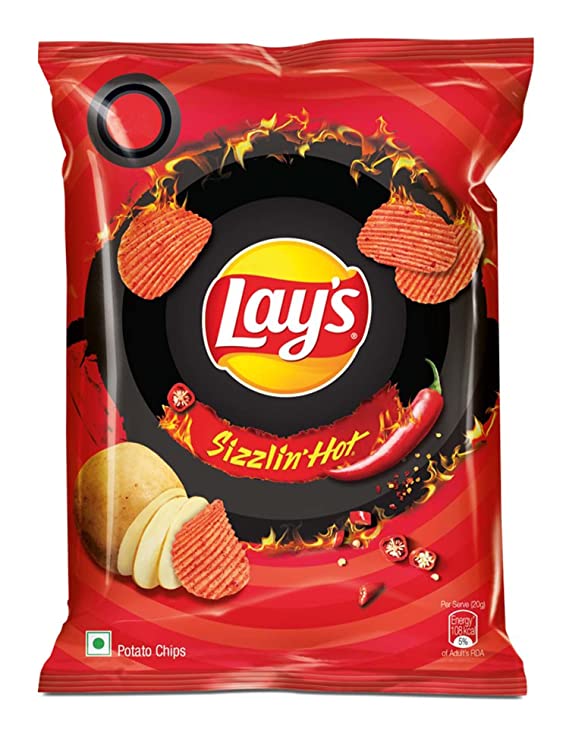 200x Lays Potato Chips - Sizzlin Hot, 50 gms each (Pack of 200)