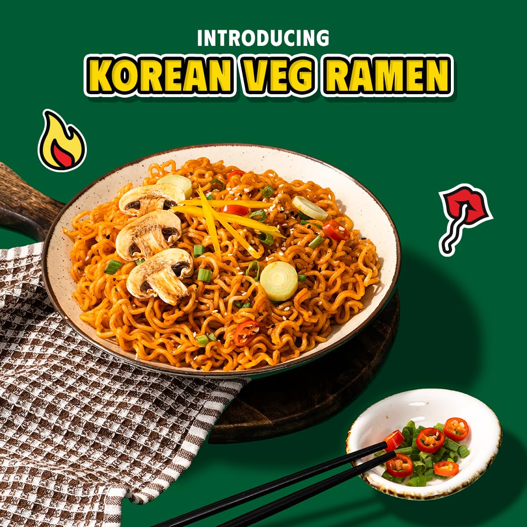 25x Masterchow K-chow Korean Veg Instant Ramen Noodles - 92g each - Pack of 25