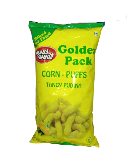 20x Hully Gully Golden Pack- Corn Puffs(Tangy Pudina) - Pack of 20 (110Gm each)