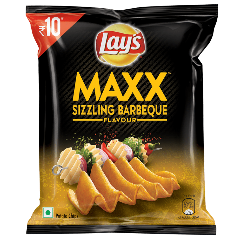 50x Lays Maxx Sixzziling Babrbeque Flavour Potato Chips, 22.5 G each (Pack of 50)