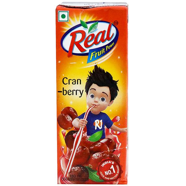 24x Real Cranberry Juice - Fruit Power, 180ml each - Pack of 24