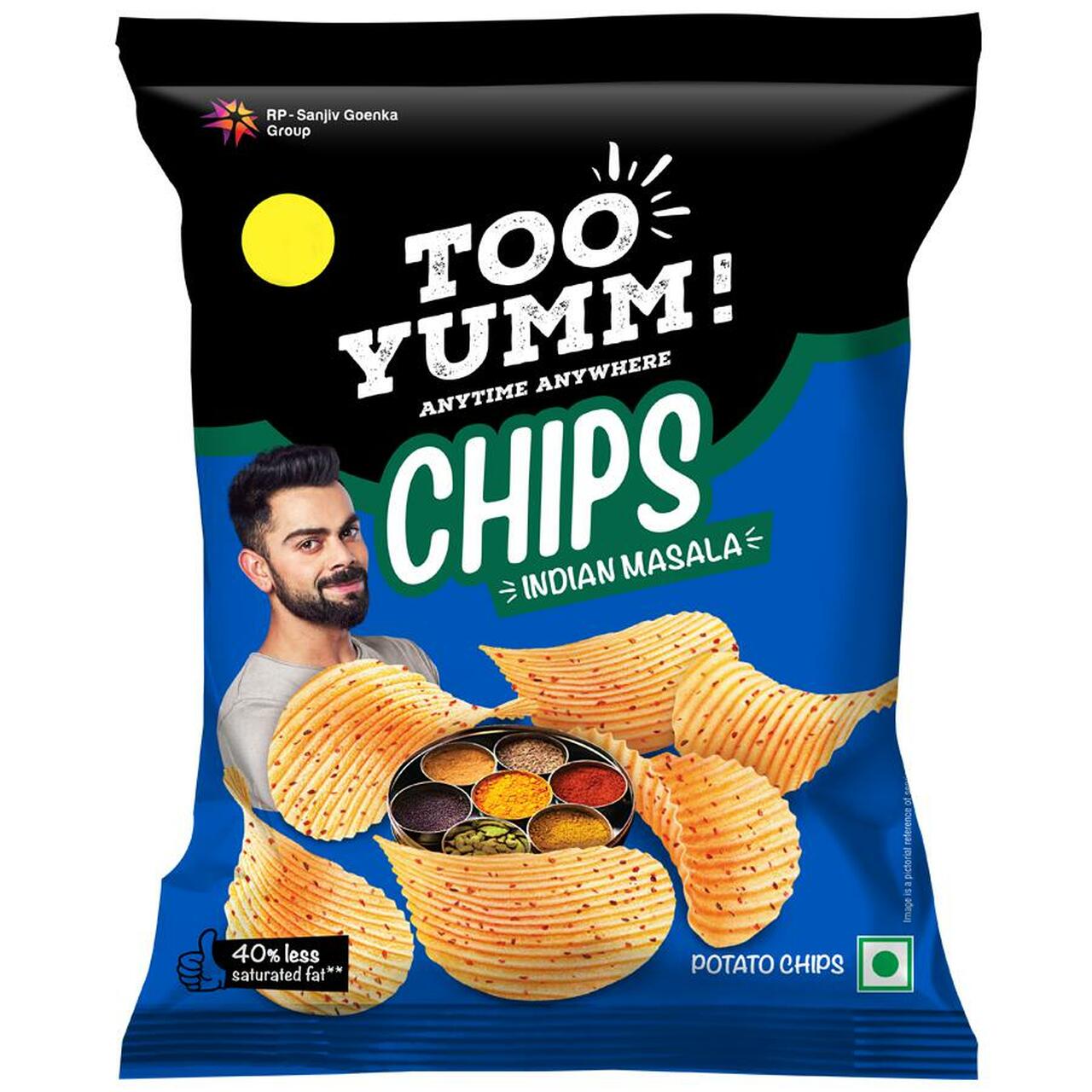 50x Too Yumm! Potato Chips - Indian Masala, Pack of 50 - 25g each