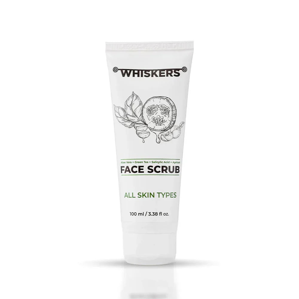 Whiskers ALOE VERA & APRICOT FACE SCRUB DEEP CLEANSING & EXFOLIATING