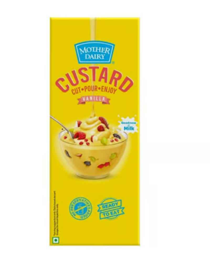 30x Mother Dairy Vanilla Custard, 200 ml each - Pack of 30
