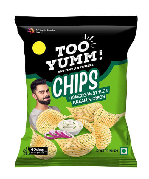 50x Too Yumm- Chips American Style Cream & Onion, Pack of 50 - 25Gm each