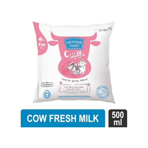 Mother Dairy Cow Fresh Milk, 500ml
