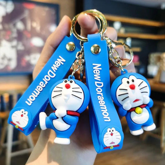 Whimsical 3D Rubber Silicon Cartoon Keyrings - Doraemon ( Pack of 1 )