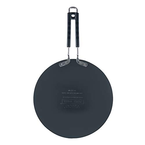 Vinod Black Pearl Hard Anodised Tawa - 28 cm | 5.25mm Thickness | Metal Spoon Friendly | Riveted Sturdy Handle | Long Lasting Roti, Paratha Tawa | 2 Year Warranty | Toxin Free