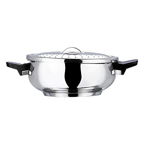 Vinod Stainless Steel Sandwich Bottom Magic Outer Lid Pressure Cooker, 3.5 Liter, Silver