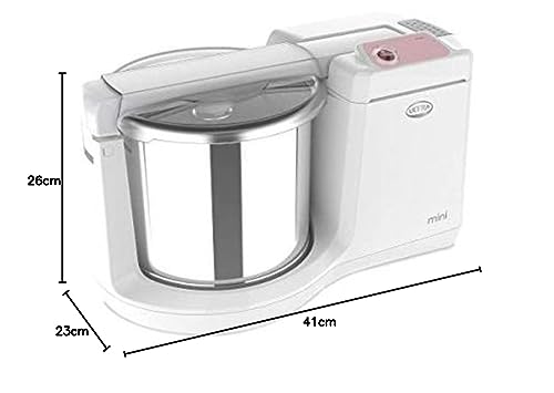 Ultra Mini 1.25 Litre Table Top Wet Grinder - White | Fast Grinding Conical Stones, 85W Power & 5 Years Warranty | AISI 304 Food-Grade SS Multi Utility Cylindrical Drum, Compact Design for Kitchen