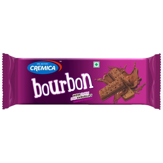 10x Cremica Bourbon Sandwich Biscuits - Chocolaty, 120 g each, Pack Of 10