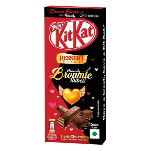 150x Nestle Kitkat Dessert Delight Heavenly Brownie Kubes - Wafer Coated With Dark Chocolate, 50 g each (Pack of 150)
