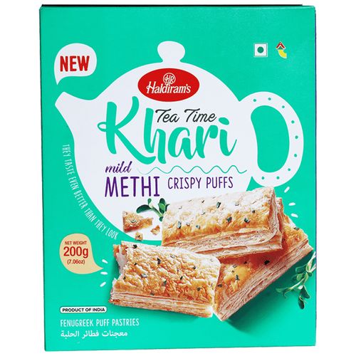 5x Haldirams Mild Methi Crispy Puffs, Pack of 5 (200 g each)