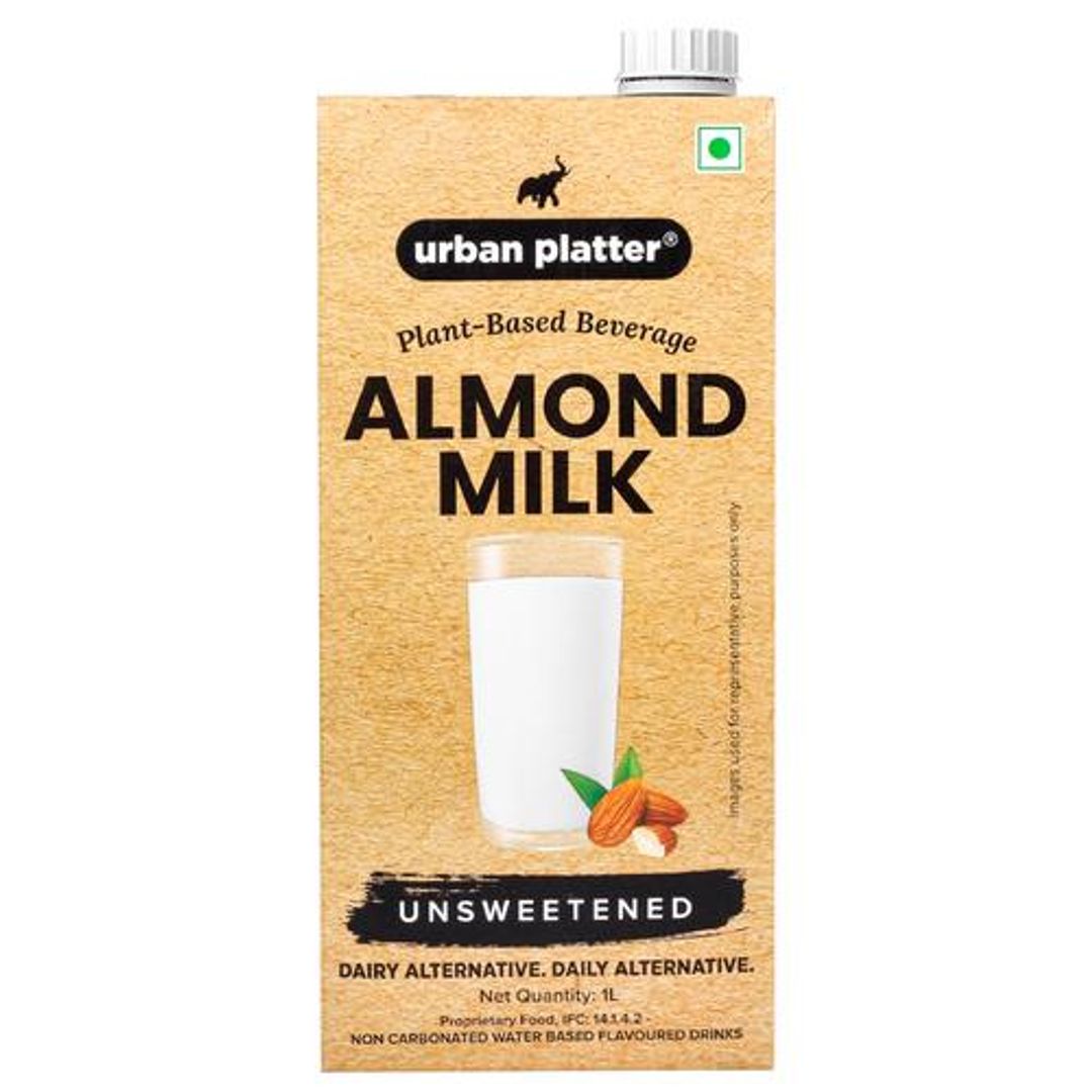 Urban Platter Almond Milk - Unsweetened, Lactose-Free, Plant-Based Milk Alternative, 1 L