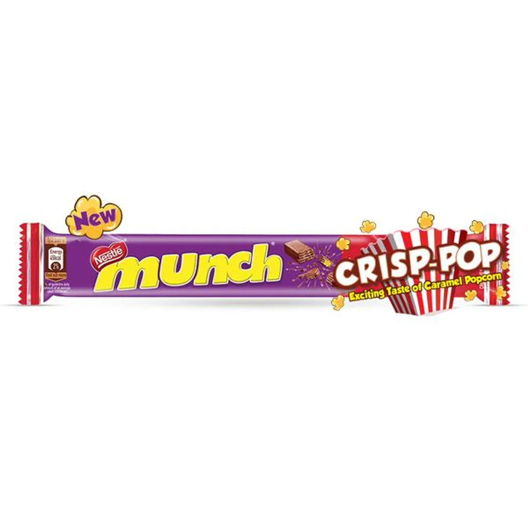 42x Nestle Munch Crisp-Pop Chocolate Coated Crunchy Wafer, Pack of 42 (20.1 g each)