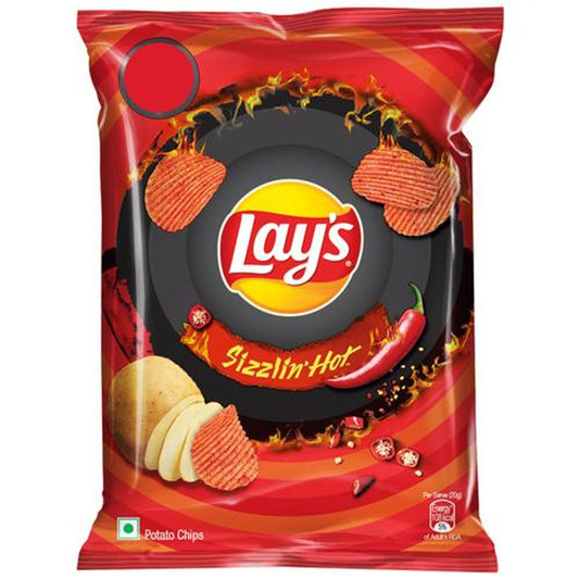 50x Lays Sizzlin Hot Wavy Potato Chips - Crispy Snacks, 40 g each (Pack of 50)
