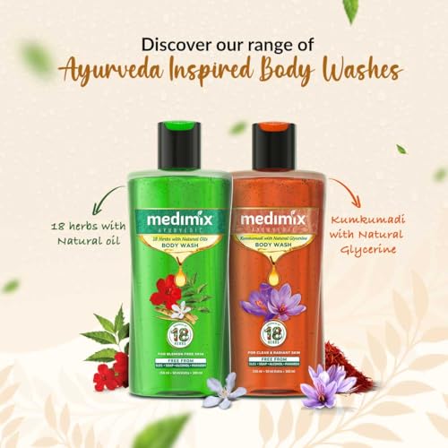 3x Medimix Ayurvedic Body wash, Sandal With Eladi Oil For Clear, Glowing And Tan-Free Skin , 300ml each - Pack of 3