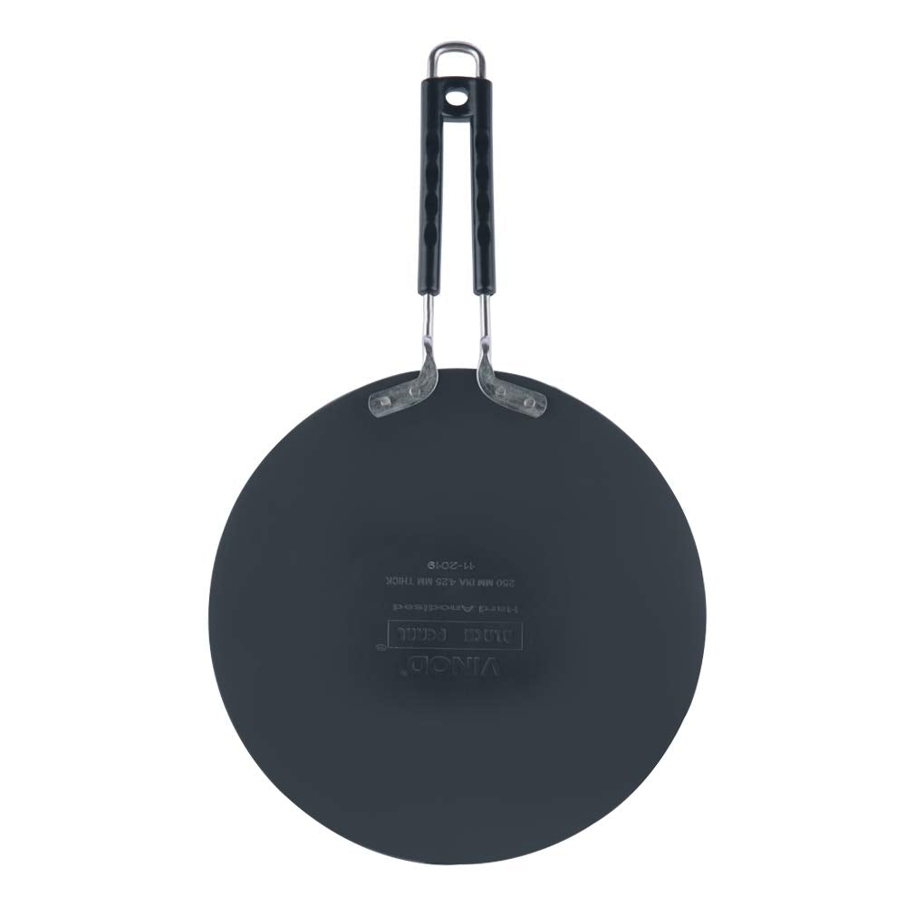 Vinod Black Pearl Hard Anodised Tawa - 30 cm | 5.25mm Thickness | Metal Spoon Friendly | Riveted Sturdy Handle | Long Lasting Roti, Paratha Tawa | 2 Year Warranty | Toxin Free