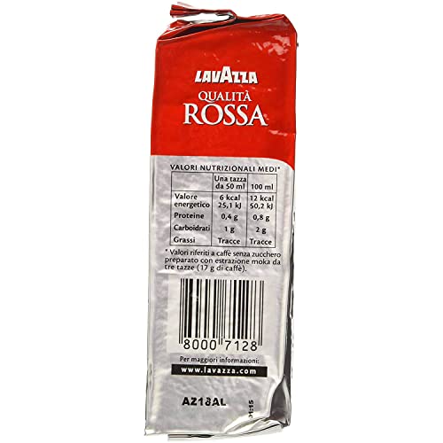 4x Lavazza Qualita Rossa Ground Coffee Pouch, (Pack of 4 - 250 g each)