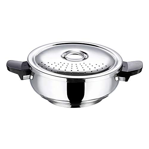 Vinod Stainless Steel Sandwich Bottom Magic Outer Lid Pressure Cooker, 3.5 Liter, Silver