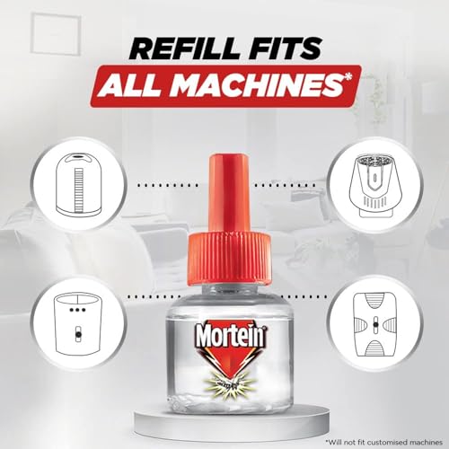 Mortein 45 ml Refill + Machine, Fits All Machines | SmartPlus Mosquito Killer Combo | 100% Protection from Dengue Mosquitoes | Insect & Mosquito Repellent (1 Machine+1 Refill)