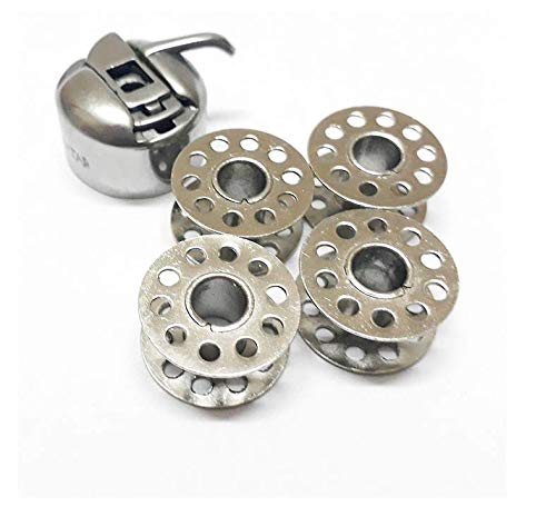 Zenith Metal Bobbins and Bobbin case Outer Compatible with All Domestic SV Sewing Machines houshold Half Shuttle Steel Finish