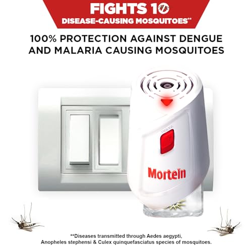 Mortein 45 ml Refill + Machine, Fits All Machines | SmartPlus Mosquito Killer Combo | 100% Protection from Dengue Mosquitoes | Insect & Mosquito Repellent (1 Machine+1 Refill)