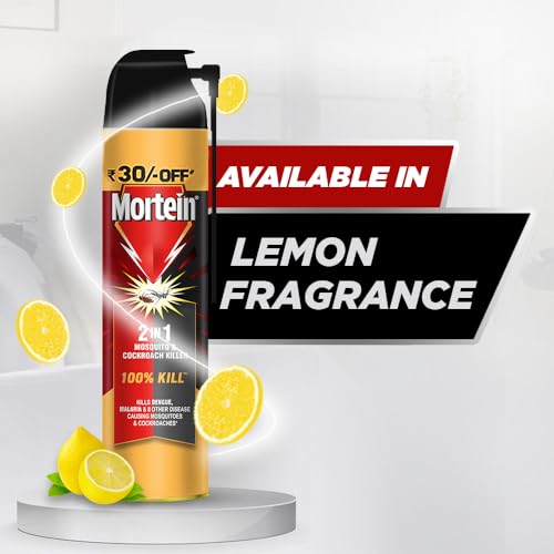 Mortein 2 In 1 Mosquito And Cockroach Killer Spray - 400Ml | Lemon Fragrance | 100% Kill Guarantee, Pack Of 1