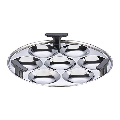 Vinod 6 Pc Stainless Deluxe Multi Kadai Set: 2 Idli Plates,2 Dhokla Plates,1 Patra Plate & 1 Mini Idli Plate- 2Yr Warranty,Silver (Induction Friendly)