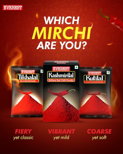 10x Everest Powder, Kashmirilal Brilliant Red Chilli Powder,100g each - Pack of 10