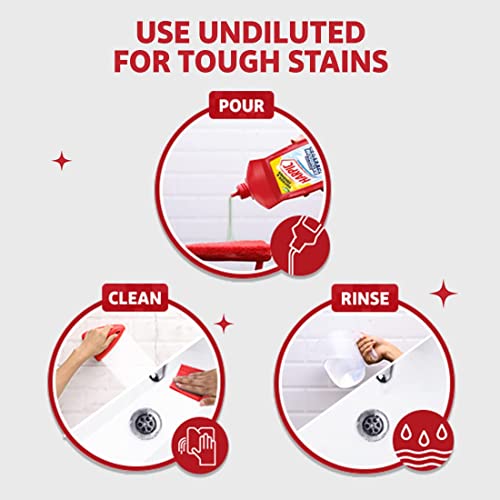 Harpic Toilet Cleaner Original, 1 L + Bathroom Cleaner Lemon - 1 L + Drain Xpert Drain Cleaning Powder (50g x 8)