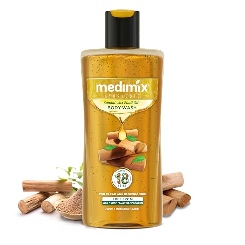 3x Medimix Ayurvedic Body wash, Sandal With Eladi Oil For Clear, Glowing And Tan-Free Skin , 300ml each - Pack of 3