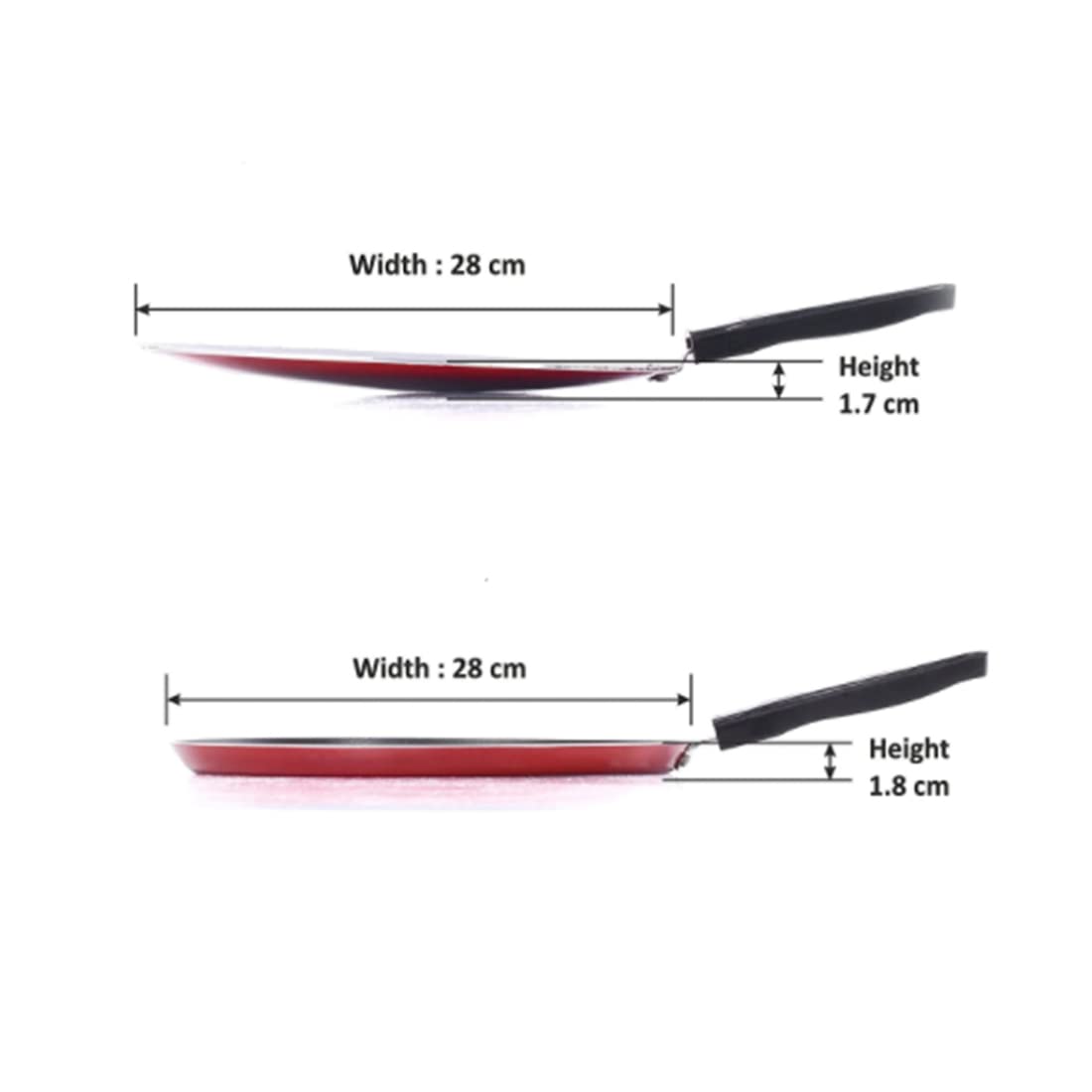Xtend Supreme Nonstick Dosa Tawa and Concave Tawa(Roti Tawa) 2pcs Combo Set, 27.5 cm Diameter (Aluminium, Non-Stick) Gas Stove Compatible only